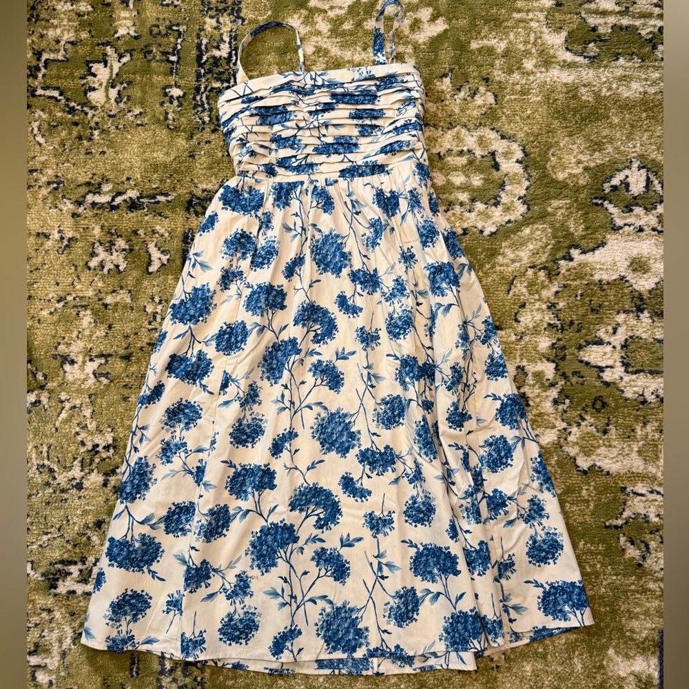 Abercrombie & Fitch Blue Floral Emerson Midi Dress NWT